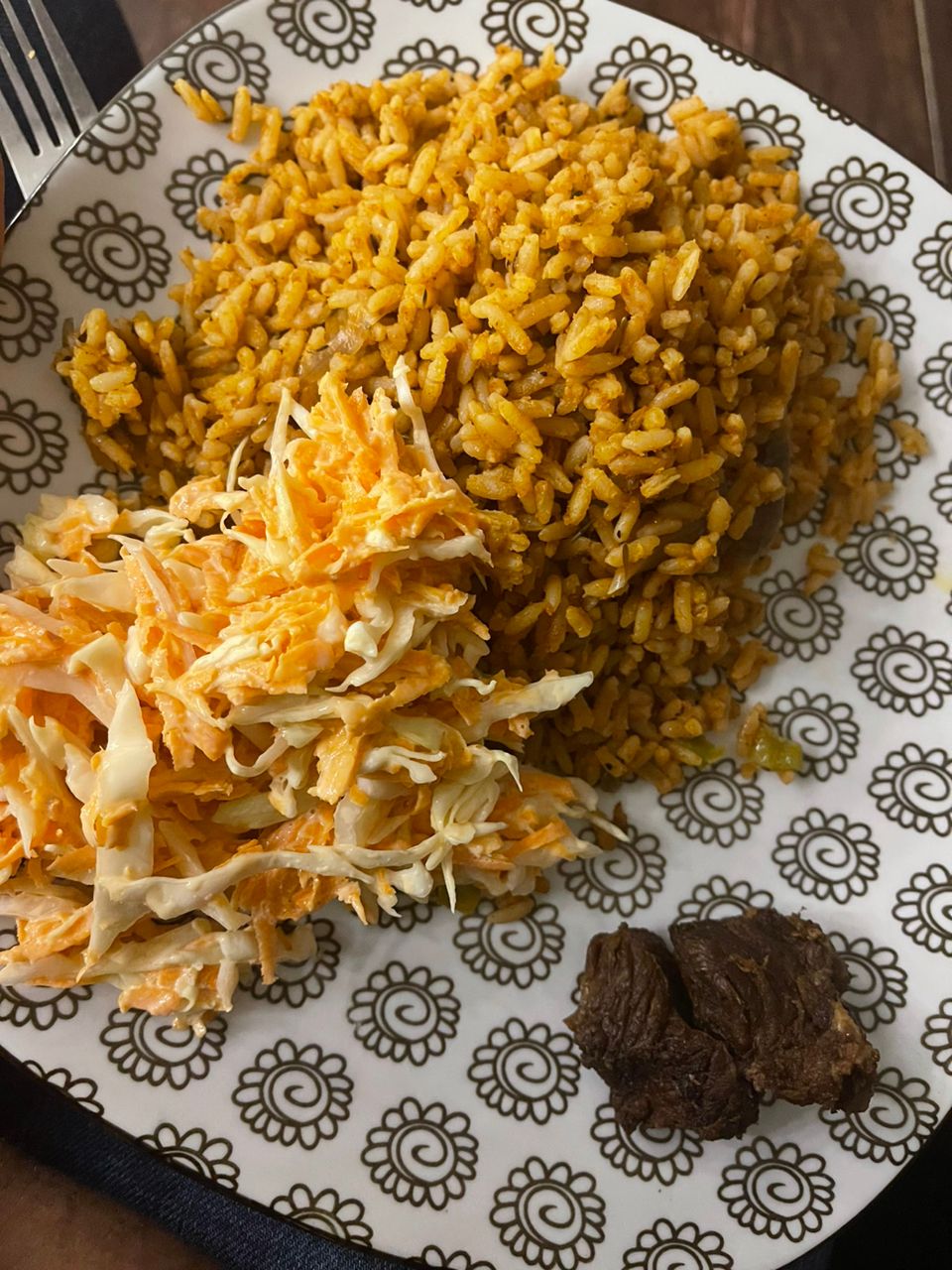 Nigerian Party Jellof with coleslaw